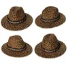 Stingy Brim Hats 남성 여성 모자 Fedoras 대량 여성용 남성용 레오파드 얼룩말 암소 여성 모자 여성 남성 모자 2021 도매