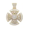 Spinner Cross Pendant Necklace 2 Colors New Arrival AAA Zircon Mens Necklace Fashion Rap Hip Hop Jewelry X0707