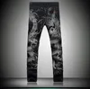 Black Jeans Men's Cotton Dragon Pattern Brand Designer Mens Jeans imprimé pantalon Slim Fit Denim pantalon Joggers Male 210518