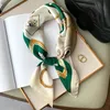 Scarves 2021 Four Seasons 70X70CM Silk Print Satin Shawls Luxury Small Square Headcloth Fashion Sunscreen Kerchief