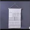 Boxes & Bins 55*34Cm Washable Wall Hanging Storage Bag Home Kitchen Door Organizer With 5 Pocket And Key Hook Mcwfk Qzhaj