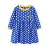 Mudkingdom Toddler Girls Autumn Dress Casual Foral Abbigliamento per bambini Princess es Cotton Long Sleeve 210615