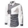 Chemises décontractées pour hommes Couleur de couture Robe élégante à manches longues Designer Button Down Slim Fit Blanc Noir Rouge Vin