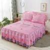 Princess Bed Skirt Romantic Women Girl Bedroom Bed Sheet Non-slip Dust-proof Bedspread 1 Pcs ( No Include Pillowcase ) F0027 210420