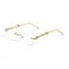 Designer Solglasögon Retro Glasögon Framlös Ornamental Golden Silver Grå Bruna Glasögon Bulk Partihandel Varumärken Glasögon Ramar Män Kvinnor Eyewear Tillbehör