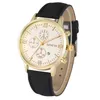 Decorazione falso cronografo quadrante orologio da uomo al quarzo elegante casual orologi da polso in pelle da uomo display con data automatica polso maschile185f