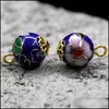 Findings & Components 100Pcs Polished Cloisonne Enamel 12Mm Round Beads Charms Diy Jewelry Making Pendant Earrings Necklace Bracelet Keychai