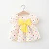 Sommer Neugeborene Baby Mädchen Kleidung Drucken Dot Kleid für Mädchen Baby Kleidung 0-2 jahr Nette Geburtstag Prinzessin Kleinkind kleider Vestido Q0716