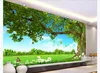 Papier peint 3D personnalisé bleu ciel vert grand arbre beau paysage mural salon sofe tv fond de mur décoration peinture peinture