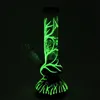 Diffused Downstem Hookahs 9 Inch 4mm Thick UV Glass Bongs 4 Arms Tree Percolator Oil Dab Rigs Glow In The Dark Water Pipes 18mm Female Joint With Bowl