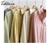 Dames blouse hit lente lange mouw losse gele vintage chiffon beige paars shirt vrouwen oversize roze met kraag 210514