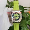 N8 Maker Высочайшее качество Часы Мужчины наручные часы Зеленый циферблат 42 мм 15710 15703 15710st.oo.a002ca.01 Натуральный резиновый ремешок сапфир механические автоматические мужские мужские часы
