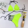 AIUJXK Nowy 2020 Lato String Biquini Kobiety Halter Stroje Kąpielowe Neon Kolor Bielizna Woman and Panty High Waist 2 Piece Swimsuit X0526