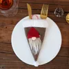 北欧の森老人キッチンカトラリーバッグ不織布顔のない人形カトラリーバッグ新年クリスマスホームダイニングレストラン HH0016