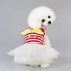 Cão vestido de cão vestido cães roupas para pequeno animal de estimação princesa princesa teddy saia filhote de cachorro roupas flor moda catcostume
