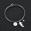 Nextvance Cute Rhinestone Seahorse Bangle Cubic Zirconia Life Round Pendant Bangles For Children Family Gift