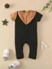 Baby Colorblock Patched Pocket Hooded Jumpsuit SHE