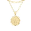 Runda 26 Initialer Pendant Gold Paper Clip Chain Fold Necklace Female6047581