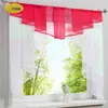 Flying White Yarn Curtains Tulle Kitchen Curtain For Window Balcony Rome Pleated Design Stitching Colors Voile Sheer Drape Short 210913