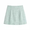 Casual Women High Waist Skirt Spring-autumn Fashion Ladies England Style Female Textured Wide Pleated Mini 210515