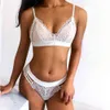 Vraimmoi feminino underwear conjunto sexy blooming lace sutiã e panty set 3/4 xícaras brassiere lingerie sexy set mulheres x0526