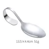 Hotel and Restaurant Use Stainless Steel Canape Serving Spoon Shiny Polish Sea Food with Bendy Handle