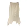Nieregularny pakiet Hip Kobieta Spódnice Koreańska Moda Asymetryczna Design Faldas Mujer Solidna Wysoka Talia Jupe Spring 210514