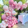 Pembe Balon Kemeri Balon Garland Bow Balon Düğün Dekor Bebek Duş Kız Doğum Günü Yetişkin Bachelorette Party Baloon Balon 220523