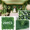 20pcs人工植物草の壁の背景花屋内庭の庭の壁の装飾用ウェディングボックスウッドヘッジパネル25x25cm 22015964594