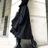 Plus Size Harajuku Punk Style Skirts Women High Waist Buckle Irregular Gothic Skirt Black Hip Hop Streetwear Freely Adjustable 210629
