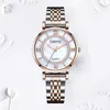 Wristwatches Luxus Frauen Armbanduhr Diamant Rose Gold Edelstahl Armband Business Quarz Armbanduhren Zegarek Damski