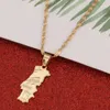 Portugal kaart hanger ketting ketting vrouwen gouden sieraden Portugees kaarten kettingen voor meisjes geschenk