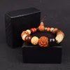 Brins de perles été hommes femmes Rudraksha perles de bois poignet élastique grand Bracelet classique 18 Type hommes brin bouddhisme bijoux Fawn22