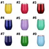 12oz Wine Tumbler Mokken Dubbele Muur Egg Shape Cups Roestvrijstalen Tumblers met Deksel Geïsoleerde Glazen Bruiloft Gunsten Wll-YFA2717