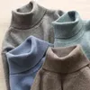 Maglione da uomo 100% pura lana lavorato a maglia pullover inverno arrivo moda dolcevita Jumepr uomo vestiti spessi top 8 colori maglioni 211221