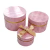 Ronde fluwelen bloemhoed doos met strik en deksel luxe gift wrap rose boeket arrangement geschenken verrassing dozen bloemisterij diy