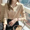 Vintage Blouses Shirts Spring Long Sleeve top Silk Satin Shirt Women Chiffon Blouse Loose Street Female Tops 838E 210420