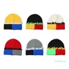 Beanies Moda Örme Şapka Sıcak Renk Blok Örgü Cuffed Beanie Hediyeler Serin Erkek Kız Için