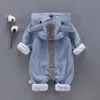 Iyeal herfst winter baby rompertjes schattige hooded cartoon oor baby meisje jongen jumpers kinderen peuter outfits kleding 210816