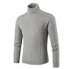 Design Sale Mens Casual Turtleneck Swetry Swetry Z Długim Rękawem Slim Fit Solid Color Sweter Topy