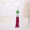 Guaiguai Jewelry White Pearl Green Jade Crystal Red Agate Серьги Cz Fitting Handmed