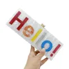 Middagsgrepp Bag axel Cross Party Collision Color Hello Letter Acrylic Hand Splice258L