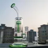 11 Inch Green Twin Layers Mushroom Comb Filter Glass Bong Hookahs Water Pipe Glass Bubbler 18 MM Bowl US Warehouse