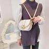 Cross Body Women Leather Bag Flap Half Moon Retro Small Shoulder Purse With Metal Buckle Lady Crossbody Bags Woman Saddle