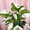 75cm 24 Leaves Artificial Monstera Large Tropical Plants Real Touch Palm Leaves Fake Plastic Turtle Foliage Home Office Decor 211104