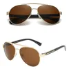 L2020 mode runda solglasögon glasögon solglasögon designer märke black metall ram mörk 50 mm glas linser för män kvinnor bättre bruna fall