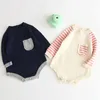 Born Jumpsuit Boys Lange Mouwen Gebreide Leotard Vrouwelijke Herfst Bodysuit Katoen Klimmen Kleding Baby Meisje Bodysuits 210417