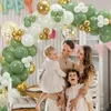 Party Decoration 137 sztuk Balony Avocado Green Balloon Garland Arch Kit Chorma Gold Latex Baby Shower Urodziny Dekoracje ślubne