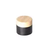 5g small black glass jar Bottles matte with plastic lid cap bamboo wood strain round wax cream cosmetic container 5ml custom