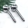 1 Pair Facial Massager Ice Globes Stainless Steel Cooling Ball Eye Face Massage Cooler Puffiness Relief White Handle Skin Care Tools